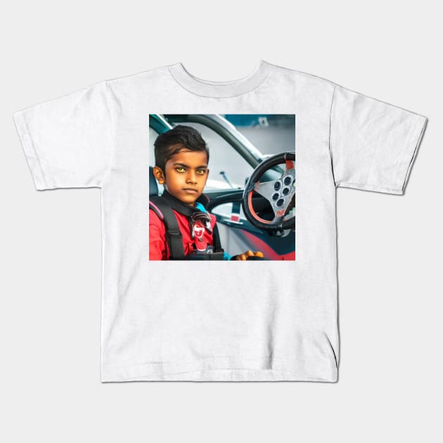 Race Car Boy! Kids T-Shirt by emiliapapaya